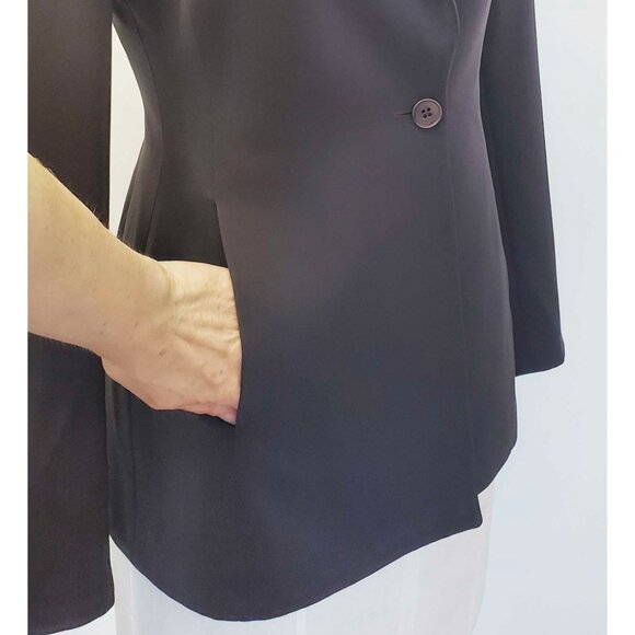 EMPORIO ARMANI Womens Dark Gray  2-Piece Pant Power Suit Blazer Jacket 38 / 40 - Picture 12 of 16